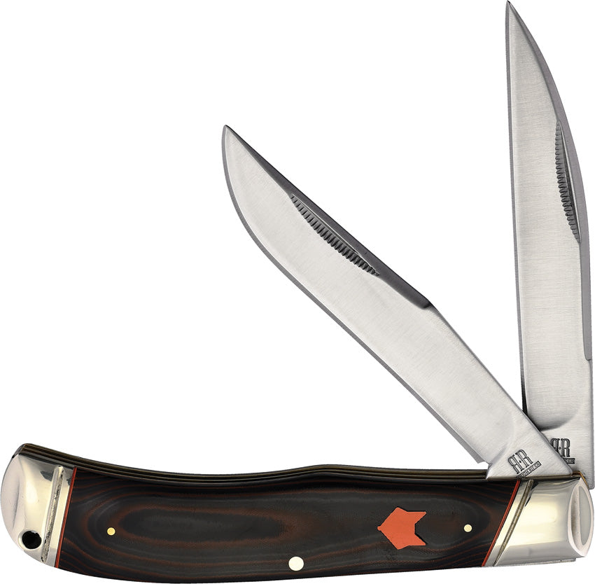 Rough Ryder Desert Fox Jumbo Trapper Orange & Black Micarta