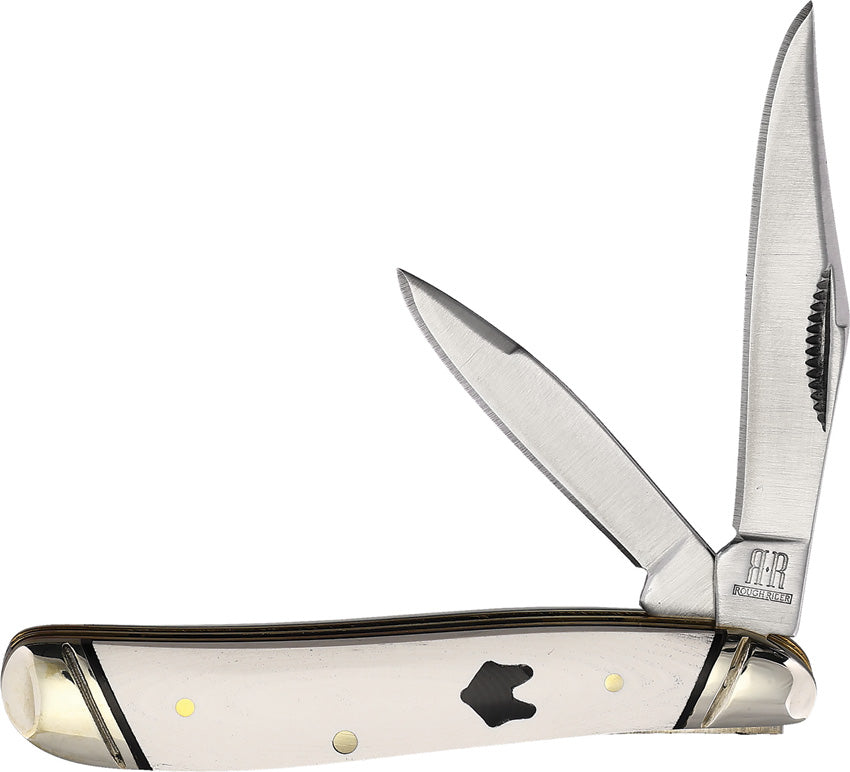 Rough Ryder Arctic Fox Peanut White Micarta Folding Stainless