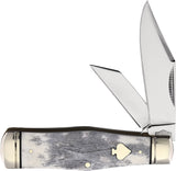 Rough Ryder Black Appaloosa Coke Bottle Bone Folding Stainless Pocket Knife 2485