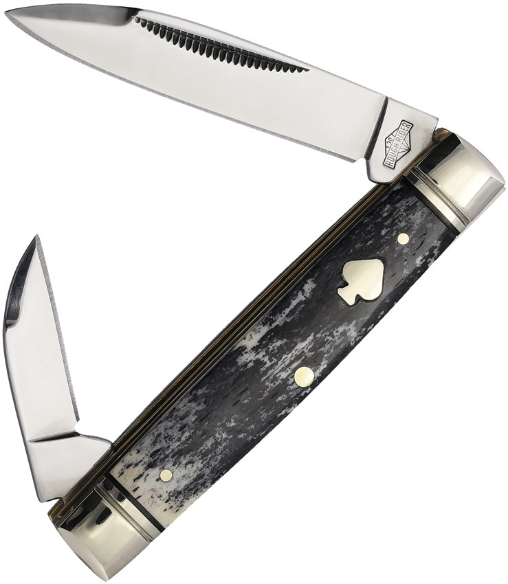 Rough Ryder Black Appaloosa Capital Intern Bone Folding Stainless