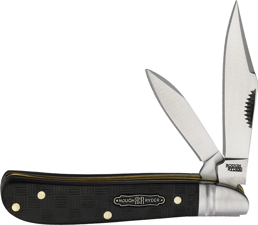 Rough Ryder Black Reserve Bearhead Peanut Black Folding Pocket