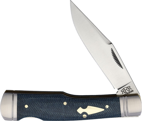 Rough Ryder Reserve Lockback Denim Micarta Stainless Folding Pocket Knife 012