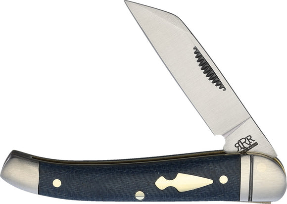 Rough Ryder Reserve Small Copperhead Denim Micarta Folding Stainless Knife 016