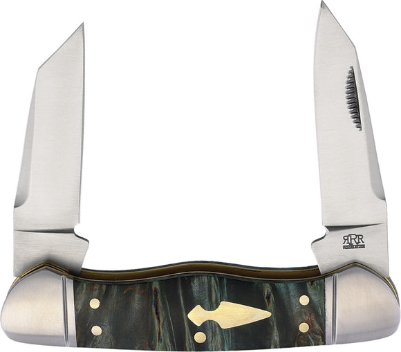 Rough Ryder Reserve Kayak Stabilized Oak Wood Folding D2 Steel Pocket Knife 018