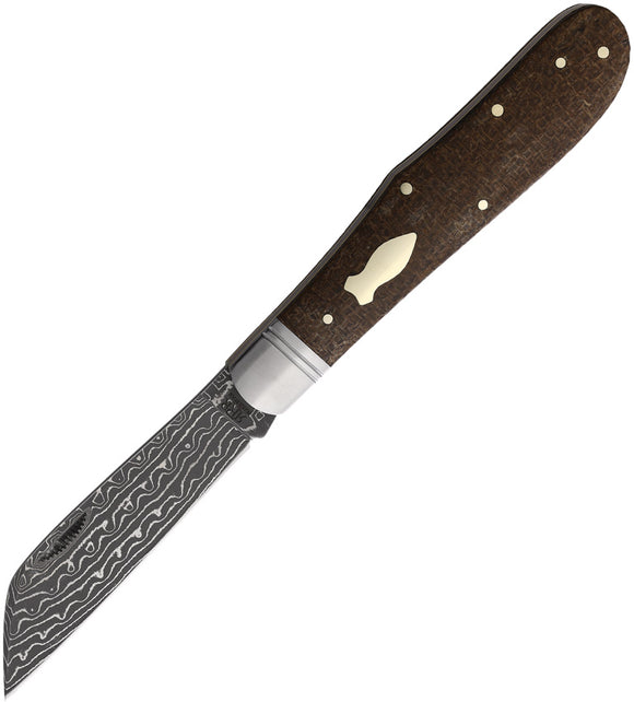 Rough Ryder Reserve Granddaddy Brown Micarta Folding Damascus Pocket Knife 024D