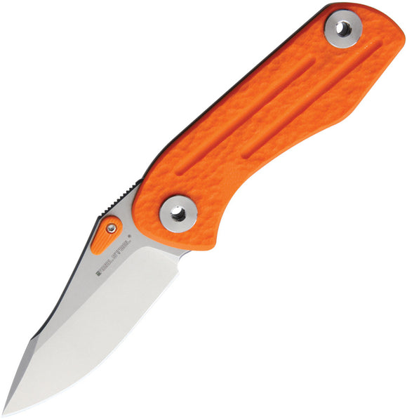 Real Steel 3001 Precision Orange Handle Folding Knife 5122