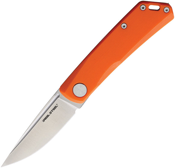 Real Steel Luna LITE Slip Joint Orange G10 Folding D2 Steel Pocket Knife 7036