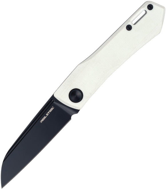 Real Steel Solis Lite Slip Joint White G10 Folding D2 Steel Pocket Knife 7064WB