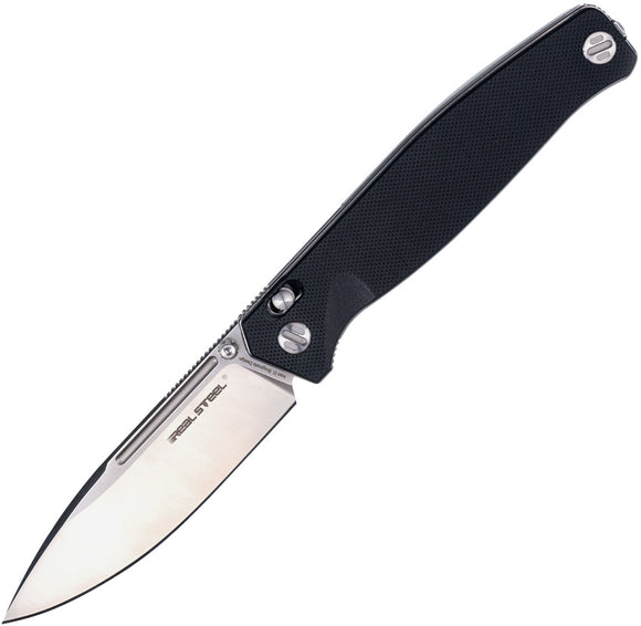 Real Steel Huginn Pocket Knife Slide Lock Black G10 Folding VG-10 Blade 7651