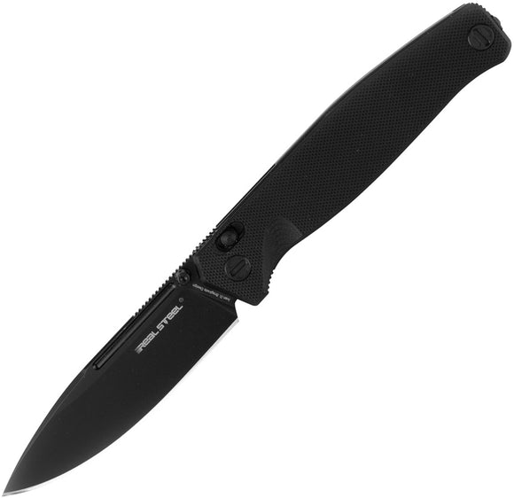 Real Steel Huginn Pocket Knife Slide Lock Blackout G10 Folding VG-10 Blade 7652B
