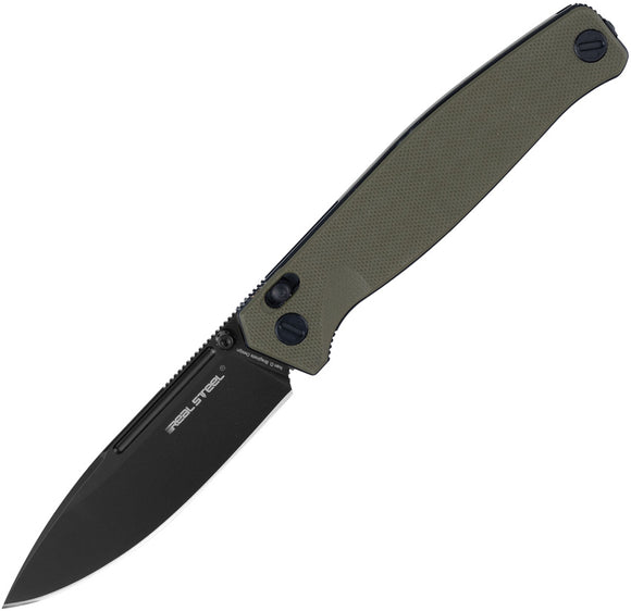 Real Steel Huginn Pocket Knife Slide Lock Green G10 Folding VG-10 Blade 7652GB