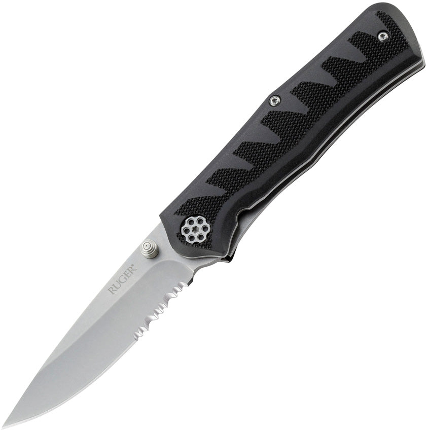 CRKT Ruger Stonewash Crack-shot compact Assisted Serrated Folding