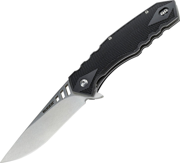 CRKT Ruger Black Follow through Straight Stonewash Folding Pocket Knife - 1701
