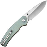 SENCUT Slashkin Linerlock Jade G10 Folding D2 Steel Drop Pt Pocket Knife 200662