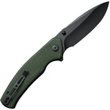 SENCUT Slashkin Linerlock Green Micarta Folding D2 Steel Pocket Knife 200663
