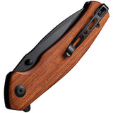 SENCUT Slashkin Linerlock Guibourtia Wood Folding D2 Steel Pocket Knife 200664
