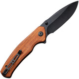 SENCUT Slashkin Linerlock Guibourtia Wood Folding D2 Steel Pocket Knife 200664