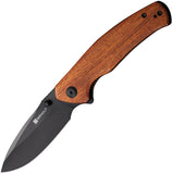 SENCUT Slashkin Linerlock Guibourtia Wood Folding D2 Steel Pocket Knife 200664