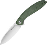 SENCUT San Angelo Pocket Knife Linerlock Green Micarta Folding 9Cr18MoV 210033