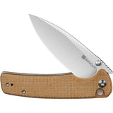 SENCUT Sachse Folding Knife Button Lock Brown Micarta 9Cr18MoV Steel 210073