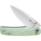 SENCUT Sachse Folding Knife Button Lock Jade G10 9Cr18MoV Steel 210074