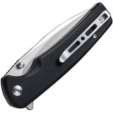 SENCUT Sachse Button Lock Black G10 Folding 9Cr18MoV Drop Pt Pocket Knife 210075