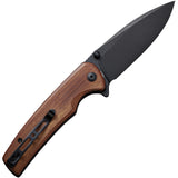 SENCUT Sachse Button Lock Guibourtia Wood Folding 9Cr18MoV Pocket Knife 210076