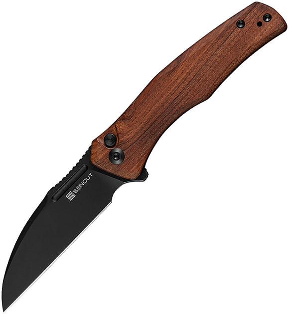SENCUT Watauga Pocket KnifeButton Lock Cuibourtia Wood Folding D2 Steel Blade 210114