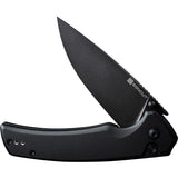 SENCUT Serene Button Lock Black Aluminum Folding D2 Steel Pocket Knife 21022B1