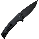 SENCUT Serene Button Lock Black Aluminum Folding D2 Steel Pocket Knife 21022B1