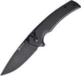 SENCUT Serene Button Lock Black Aluminum Folding D2 Steel Pocket Knife 21022B1