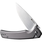 SENCUT Serene Button Lock Gray Aluminum Folding D2 Steel Pocket Knife 21022B3