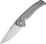 SENCUT Serene Button Lock Gray Aluminum Folding D2 Steel Pocket Knife 21022B3