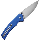 SENCUT Serene Button Lock Blue Aluminum Folding D2 Steel Pocket Knife 21022B4