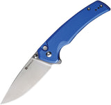 SENCUT Serene Button Lock Blue Aluminum Folding D2 Steel Pocket Knife 21022B4