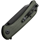 SENCUT Fritch Linerlock Green Micarta Folding 9Cr18 Spey Pt Pocket Knife 220141