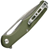 SENCUT Citius Linerlock OD Green G10 Folding 9Cr18MoV Drop Pt Pocket Knife 01A