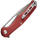 SENCUT Citius Linerlock Burgundy G10 Folding 9Cr18MoV Drop Pt Pocket Knife 01E