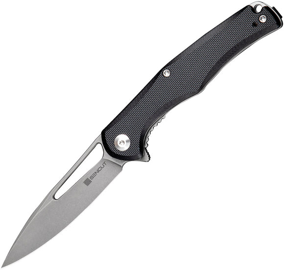 SENCUT Citius Linerlock Black G10 Folding 9Cr18MoV Drop Point Pocket Knife 01F
