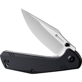 SENCUT Actium Pocket Knife Linerlock Black G10 Folding Satin D2 Steel Blade 02B