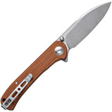 SENCUT Scepter Pocket Knife Linerlock Brown Micarta Folding 9Cr18MoV Blade 03D