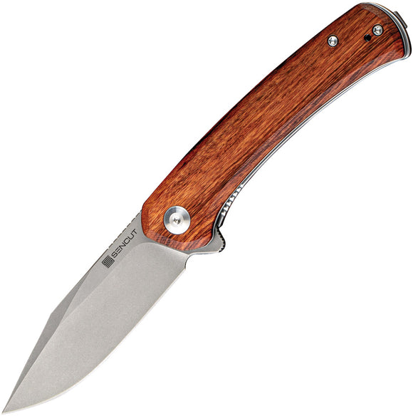 SENCUT Snap Pocket Knife Linerlock Cuibourtia Wood Folding 9Cr18MoV Blade 05DV1