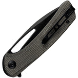 SENCUT Honoris Folding Knife Linerlock Dark Grn Micarta 9Cr18MoV Blade 07B