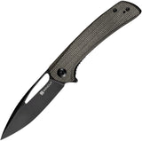 SENCUT Honoris Folding Knife Linerlock Dark Grn Micarta 9Cr18MoV Blade 07B