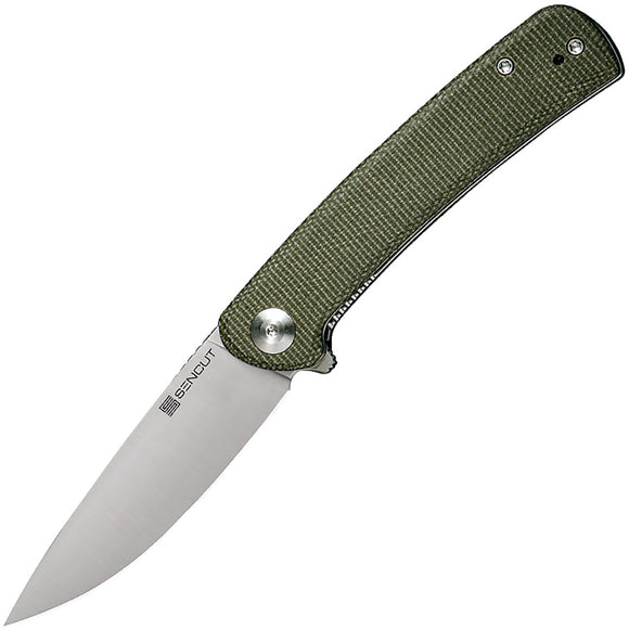SENCUT Neches Pocket Knife Linerlock Green Micarta Folding 10Cr15CoMoV Blade 09C