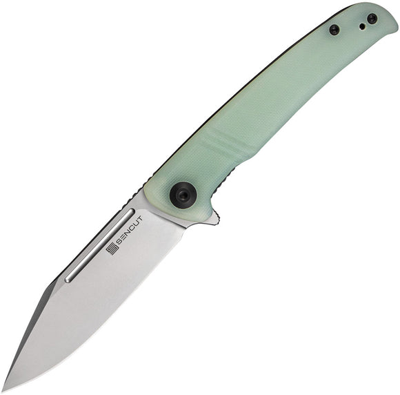 SENCUT Brazoria Folding Knife Linerlock Jade G10 D2 Steel Clip Point Blade 12B