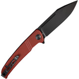 SENCUT Brazoria Folding Knife Linerlock Burgandy G10 D2 Steel Clip Pt Blade 12C