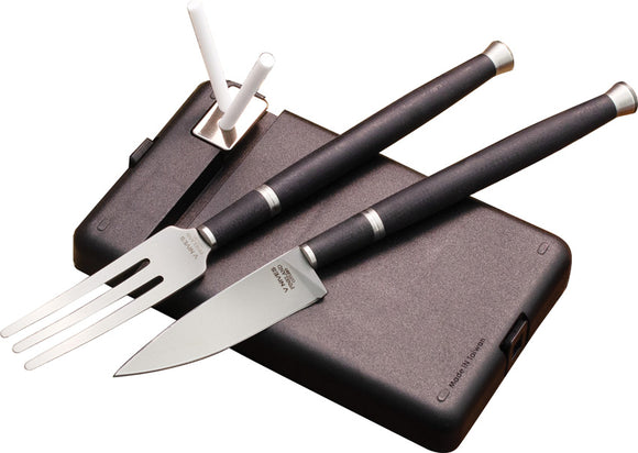 Spartan Blades 4pc Carnivore Personal Dining Black G10 Fork & Knife Set PCDS1