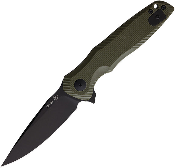 Spartan Blades Poros Linerlock OD Green G10 Folding 154CM Pocket Knife SFBL11GR