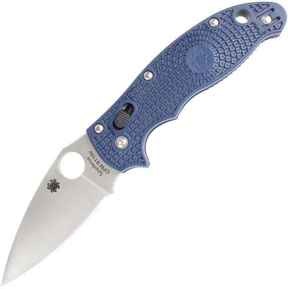 SPYDERCO Manix 2 Satin Plain S110V Blade Dark Blue Handle Pocket Knife 101PDBL2